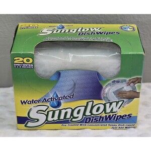 Sunglow Dish Wipes Original Disposable Pretreated Camping Discontinued Soap New